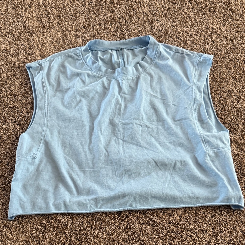 Light Blue Sleeveless Crop Top